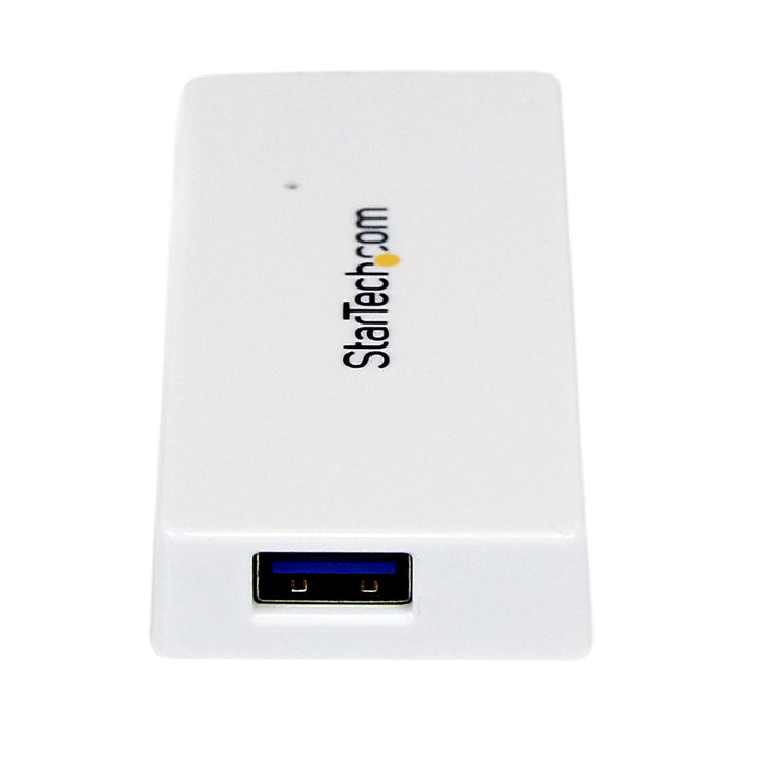 StarTech.com Portable 4 Port SuperSpeed Mini USB 3.0 Hub - White~Portable 4 Port SuperSpeed Mini USB 3.0 Hub - 5Gbps - White, USB 3.2 Gen 1 (3.1 Gen 1) Type-A, USB 3.2 Gen 1 (3.1 Gen 1) Type-A, 5000 Mbit/s, White, Plastic, Power