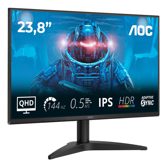 AOC B3 Q24B36X, 60.5 cm (23.8"), 2560 x 1440 pixels, Quad HD, LED, 4 ms, Black