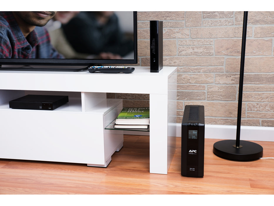 APC Back-UPS Pro, 1300VA/780W, Tower, 230V, 8x IEC C13 outlets, AVR, LCD, User Replaceable Battery, Line-Interactive, 1.3 kVA, 780 W, Sine, 176 V, 294 V