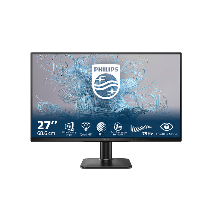 Philips 1000 series 27E2N1500L/00, 68.6 cm (27"), 2560 x 1440 pixels, Quad HD, LED, 4 ms, Black