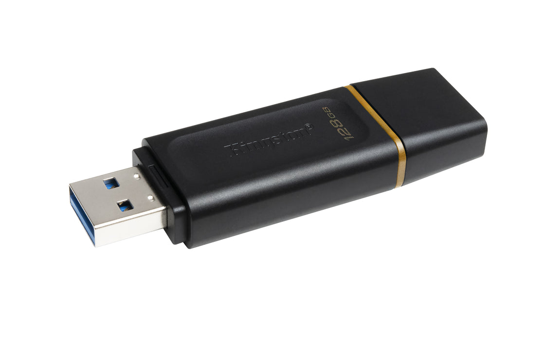 Kingston Technology DataTraveler Exodia - USB 3.2 Flash Drive, 128 GB, USB Type-A, 3.2 Gen 1 (3.1 Gen 1), Cap, 11 g, Black, Yellow