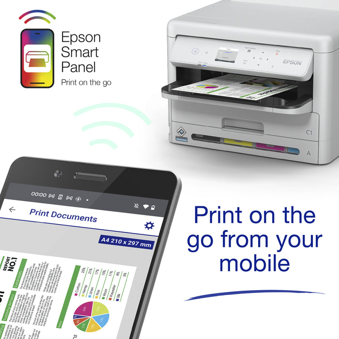 Epson WF-C5390DW, Colour, 4800 x 1200 DPI, 4, A4, 75000 pages per month, 34 ppm