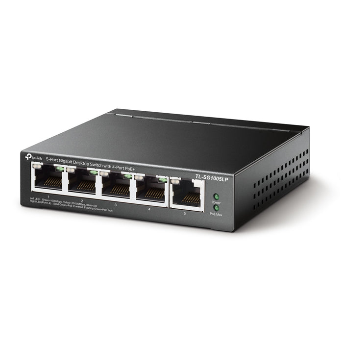 TP-Link TL-SG1005LP, Unmanaged, Gigabit Ethernet (10/100/1000), Power over Ethernet (PoE), Wall mountable