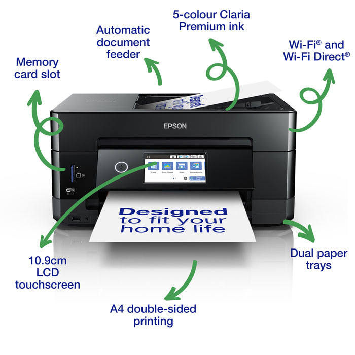 Epson Expression Premium XP-7100, Inkjet, Colour printing, 5760 x 1440 DPI, A4, Direct printing, Black