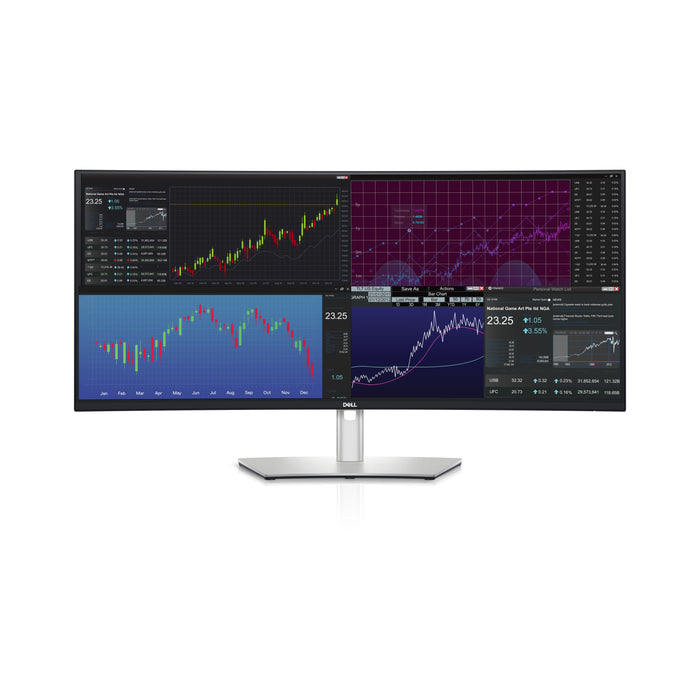 DELL UltraSharp U3824DW, 95.2 cm (37.5"), 3840 x 1600 pixels, Wide Quad HD+, LCD, 8 ms, Black, Silver