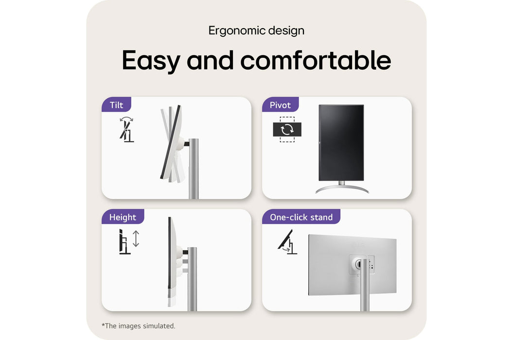 LG 27UP650K-W, 68.6 cm (27"), 3840 x 2160 pixels, 4K Ultra HD, 5 ms, White