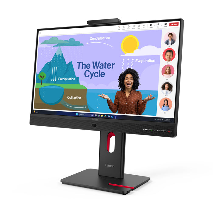 Lenovo ThinkVision T24D-4v Monitor, 60.5 cm (23.8"), 1920 x 1080 pixels, Full HD, LED, 6 ms, Black