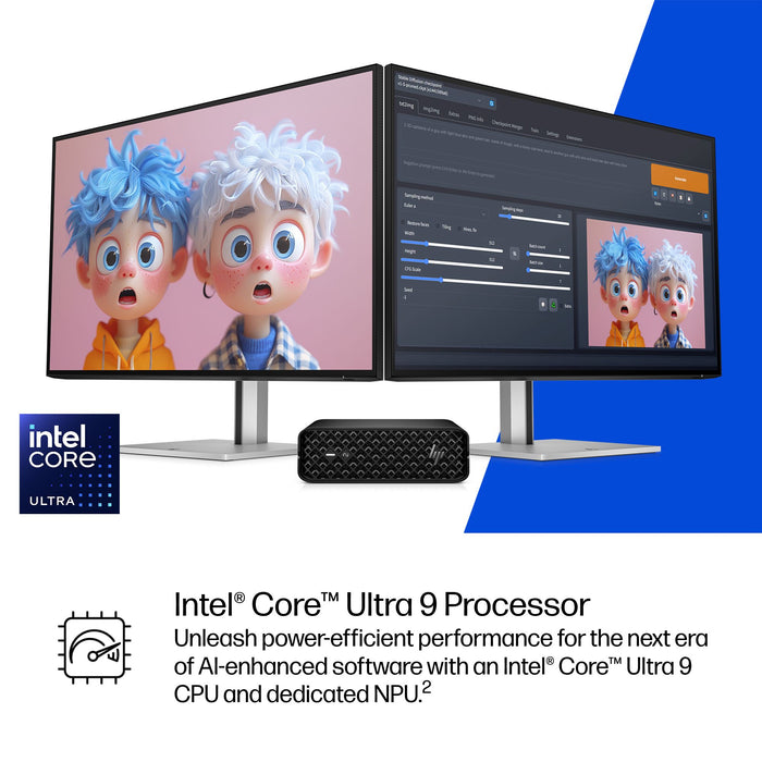 HP Z2 Mini G1i, Intel Core Ultra 9, 285K, 64 GB, DDR5-SDRAM, 1 TB, Windows 11 Pro