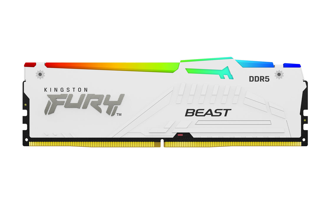 Kingston Technology FURY Beast 64GB 6000MT/s DDR5 CL30 DIMM (Kit of 2) White RGB EXPO, 64 GB, 2 x 32 GB, DDR5, 288-pin DIMM, White