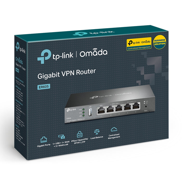 TP-Link Omada Gigabit VPN Router, Ethernet WAN, Gigabit Ethernet, Black