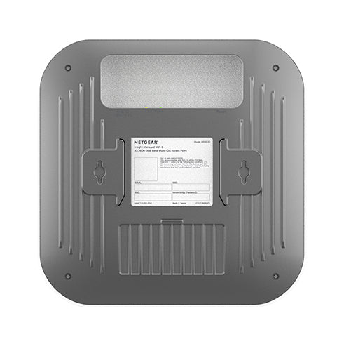 NETGEAR WAX620, 2.4 GHz, 5 GHz, 3600 Mbit/s, EAP-TLS, PEAP, SSL/TLS, TTLS, WPA, WPA2, WPA3, 100,1000,2500 Mbit/s