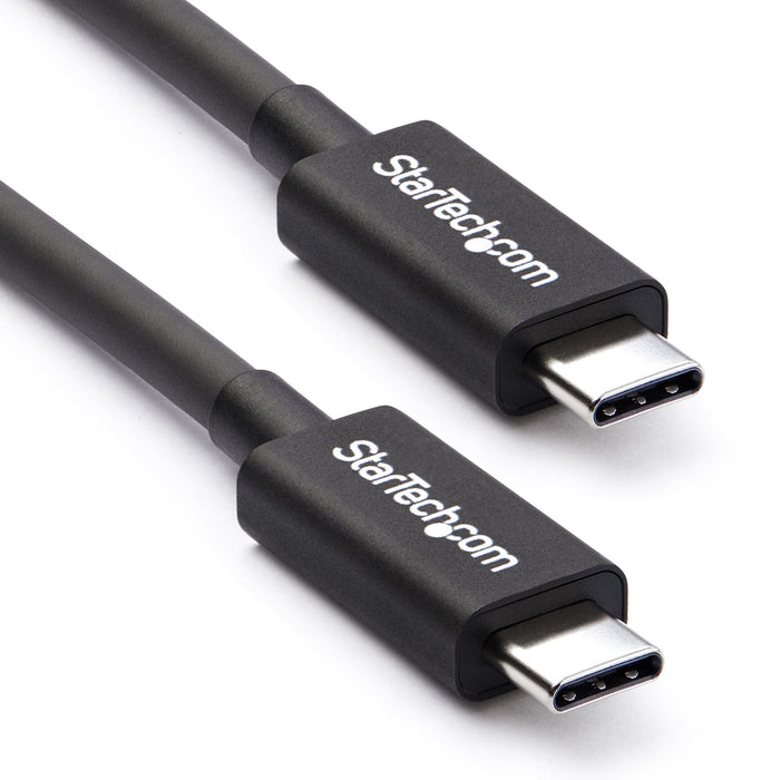 StarTech.com 2m (6.6ft) Thunderbolt 3 Cable, 20Gbps, 100W PD, 4K, Thunderbolt Certified, Compatible with Thunderbolt 4/USB 3.2/DisplayPort, Male, Male, 2 m, 20 Gbit/s, Black, Nickel