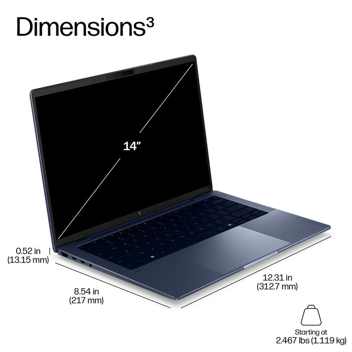 HP EliteBook X G2a 14 inch Notebook Next Gen AI PC Wolf Pro Security Edition, AMD Ryzen AI 7 PRO, 35.6 cm (14"), 2880 x 1800 pixels, 32 GB, 512 GB, Windows 11 Pro