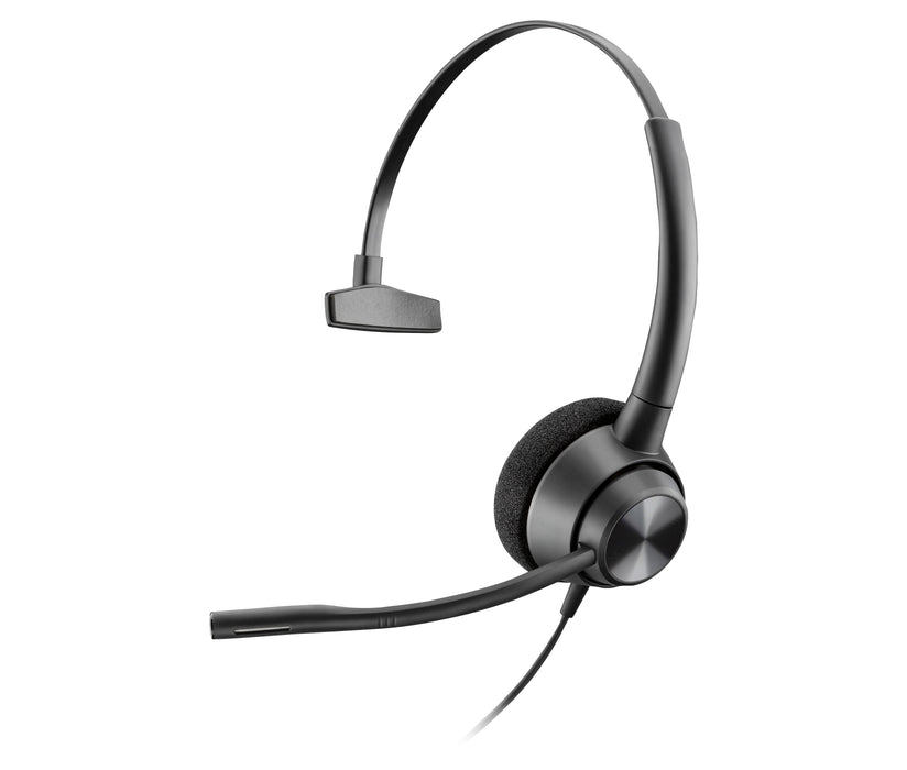 HP Poly EncorePro 310 Monoaural with Quick Disconnect Headset TAA, Wired, Calls/Music, 70 g, Headset, Black