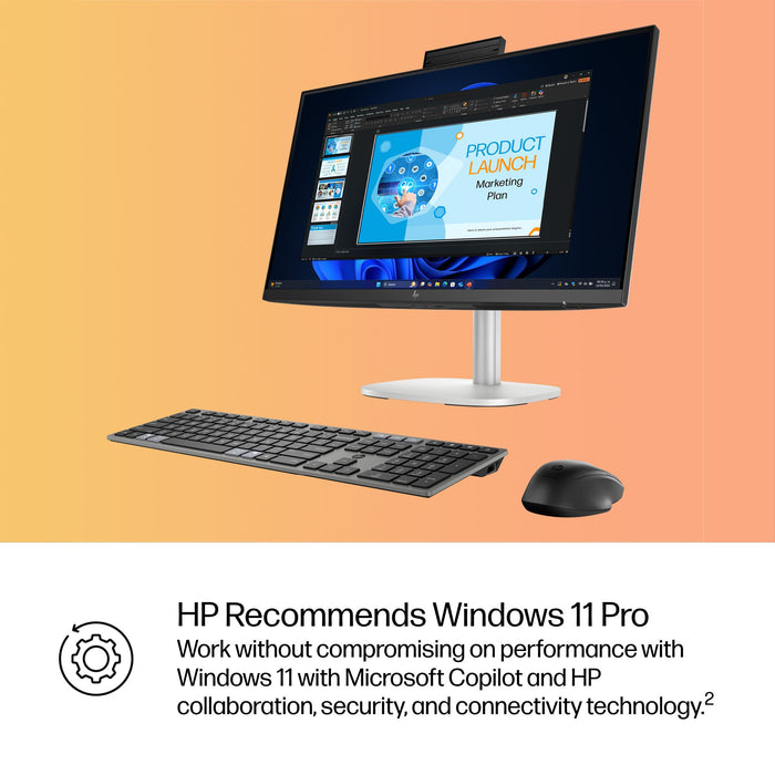 HP EliteStudio 8 All-in-One G1i 23.8 inch Desktop AI PC, 60.5 cm (23.8"), Full HD, Intel Core Ultra 7, 24 GB, Windows 11 Pro, Silver