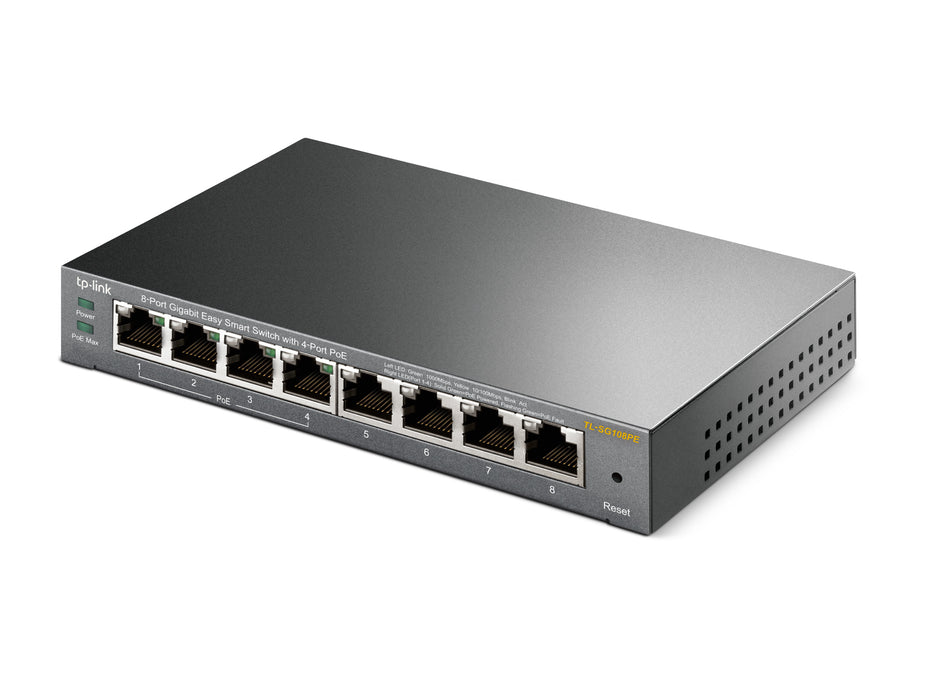 TP-Link 8-Port Gigabit Easy Smart Switch with 4-Port PoE, Managed, L2, Gigabit Ethernet (10/100/1000), Power over Ethernet (PoE)