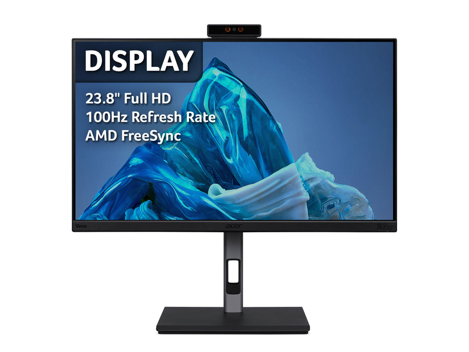 Acer Vero B7 Vero B247YD3 - 24" Full HD, 100Hz Refresh, 4ms Response, HDR10, ZeroFrame Computer Monitor, 60.5 cm (23.8"), 1920 x 1080 pixels, Full HD, LCD, 4 ms, Black