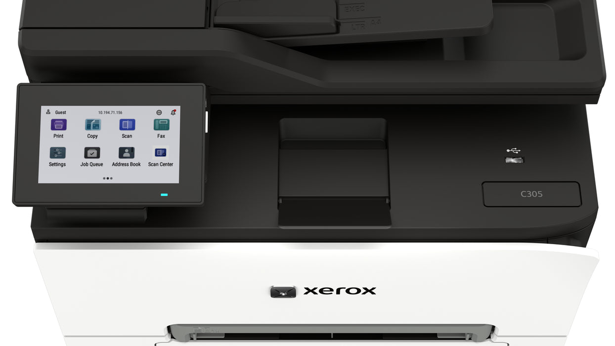 Xerox C305ae, Laser, Colour printing, 2400 x 600 DPI, A4, Direct printing, White, Black
