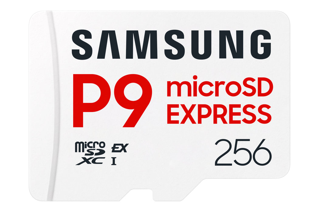 Samsung P9 Express, microSD Express Card, 256 GB, MicroSDXC, UHS-I, 800 MB/s, Class 3 (U3), V30