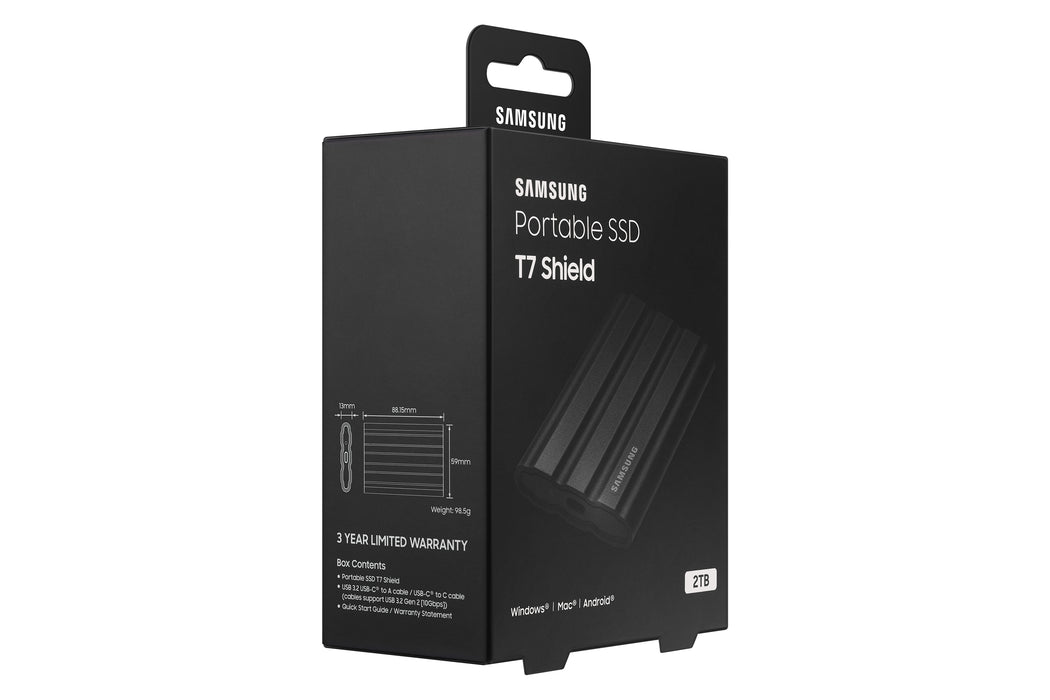 Samsung MU-PE2T0S, 2 TB, USB Type-C, 3.2 Gen 2 (3.1 Gen 2), 1050 MB/s, Password protection, Black