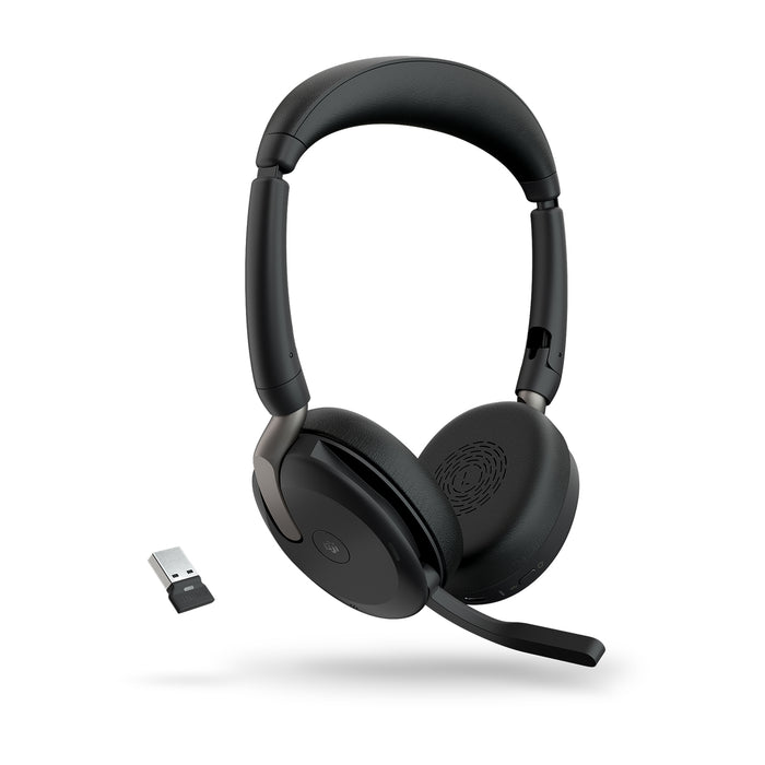 Jabra Evolve2 65 Flex - Link380a MS Stereo (Wireless Charging), Wireless, Office/Call center, 20 - 20000 Hz, 136 g, Headset