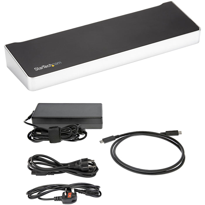 StarTech.com 4K USB-C Dock, Triple UHD 4K Monitor Docking Station, Mac/Windows, HDMI & DisplayPort, 60W PD, 5x USB 5Gbps Hub, TAA