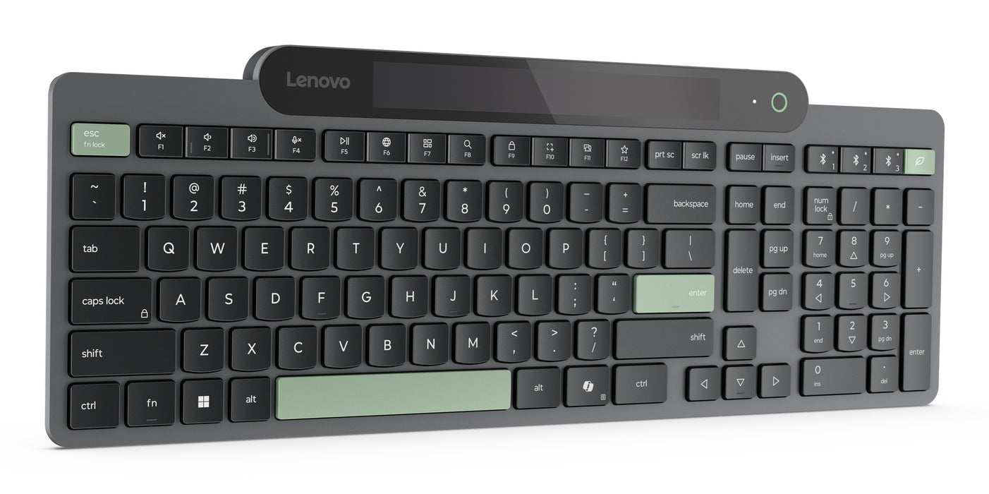 Lenovo 4Y41R69491, Full-size (100%), Wireless, Bluetooth, Plunger key switch, Black, Green
