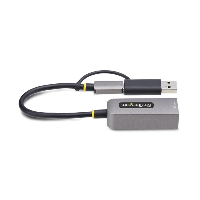 StarTech.com 2.5GbE USB-C to Ethernet Adapter with USB-A Converter, NBASE-T NIC, USB 3.0 Type-C 2.5/1G Multi Speed Network, Thunderbolt Compatible, Windows & Mac, Wired, USB Type-C, Ethernet, 5000 Mbit/s, Grey