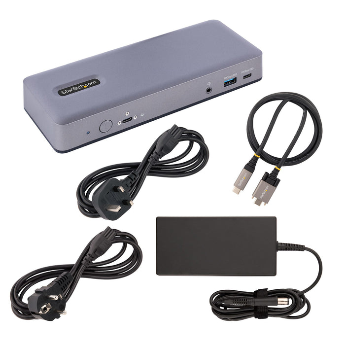 StarTech USB-C Docking Station - Triple 4K30 / Dual 4K60 - DP Alt Mode/DP/HDMI - 7-Port USB Hub - PD 3.0 - GbE - Audio - K-Slots - Works With Chromebook - Multi-Monitor USB-C Dock , TAA (DK31C3MNCRUE)