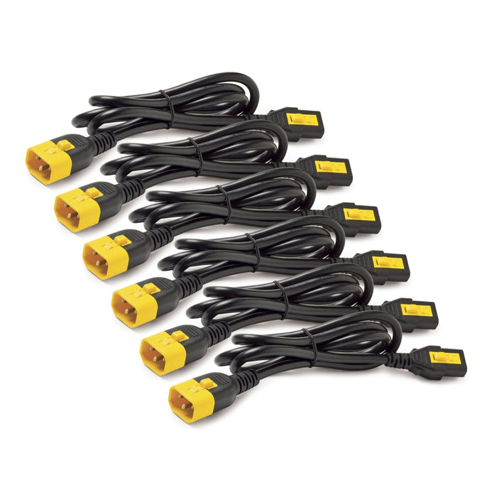 APC Power Cord Kit (6 ea), Locking, C13 to C14, 1.8m, 1.82 m, IEC C14, C14 coupler, 10 A