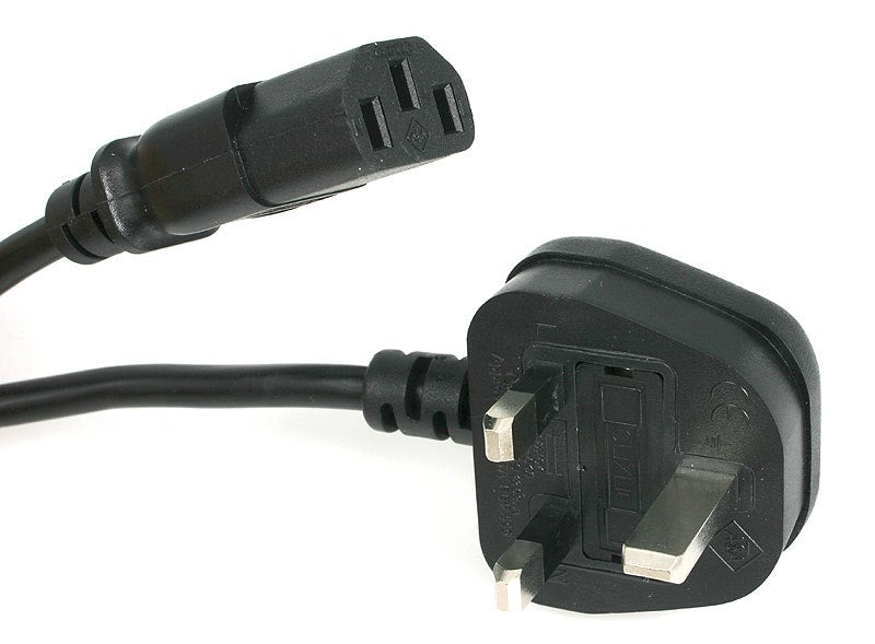 StarTech.com 3ft (1m) UK Computer Power Cable, BS 1363 to C13, 18AWG, 10A 250V, Replacement AC Power Cord, Kettle Lead / UK Power Cord, PC Power Supply Cable, TV Power Cable, 1 m, BS 1363, C13 coupler, SVT, 250 V, 10 A