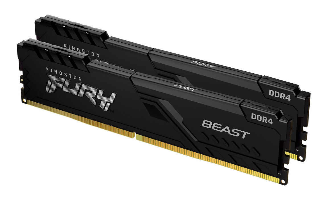 Kingston Technology FURY Beast 32GB 3200MT/s DDR4 CL16 DIMM (Kit of 2) Black, 32 GB, 2 x 16 GB, DDR4, 288-pin DIMM