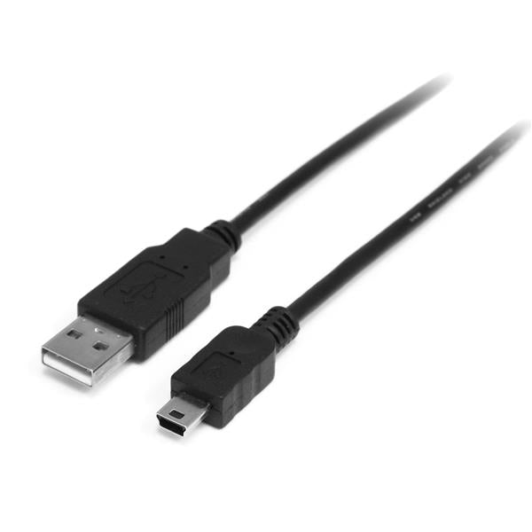 StarTech.com 0.5m Mini USB 2.0 Cable - A to Mini B - M/M, 0.5 m, USB A, Mini-USB B, USB 2.0, Male/Male, Black