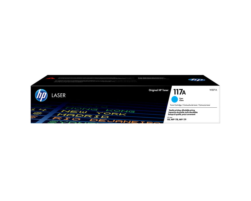 HP 117A Cyan Original Laser Toner Cartridge, 700 pages, Cyan, 1 pc(s)