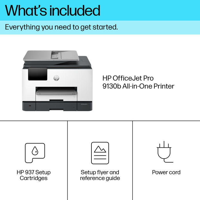 HP OfficeJet Pro 9130b Wireless All-in-One Color Printer, Two-sided printing; Copier, Scanner, Thermal inkjet, Colour printing, 4800 x 1200 DPI, A4, Direct printing, Grey