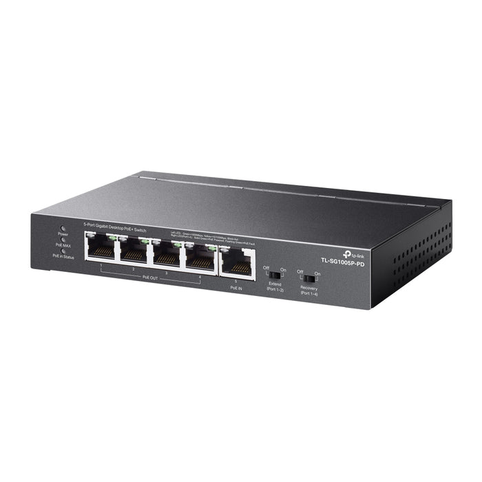 TP-Link TL-SG1005P-PD, Gigabit Ethernet (10/100/1000), Power over Ethernet (PoE), Wall mountable