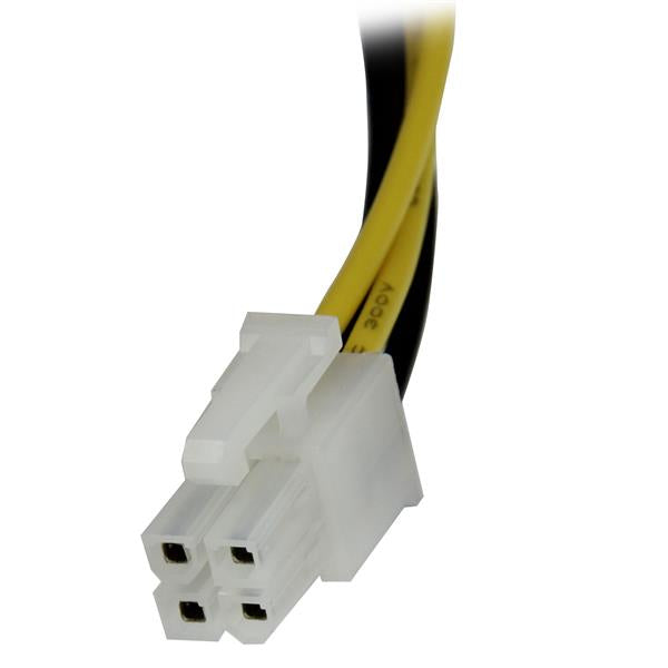 StarTech.com 8in ATX12V 4 Pin P4 CPU Power Extension Cable - M/F, ATX (4-pin), ATX (4-pin), 0.204 m, Male, Female, Black, White, Yellow