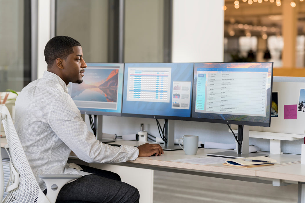 HP E24d G4 FHD USB-C Docking Monitor, 60.5 cm (23.8"), 1920 x 1080 pixels, Full HD, LED, 5 ms, Black, Silver