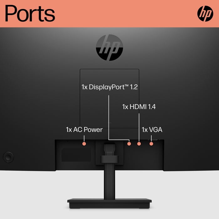 HP P24 G5 FHD Monitor, 60.5 cm (23.8"), 1920 x 1080 pixels, Full HD, LCD, 5 ms, Black