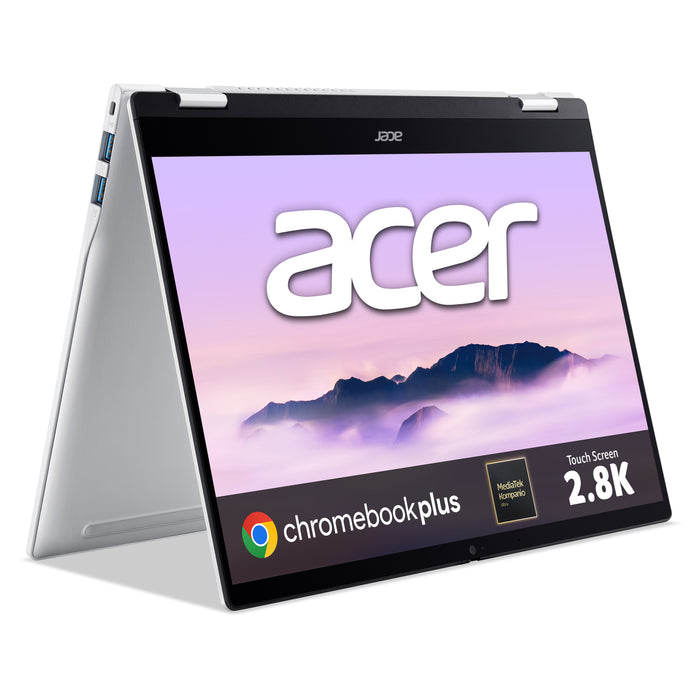 Acer Chromebook Plus 514 Plus Spin 514 convertible (CPE594-2N) - MediaTek Kompanio Ultra 910, 12GB RAM, 256GB, 14" 2.8K touchscreen, Chrome OS, MediaTek Kompanio, 3.62 GHz, 35.6 cm (14"), 2880 x 1800 pixels, 12 GB, 256 GB