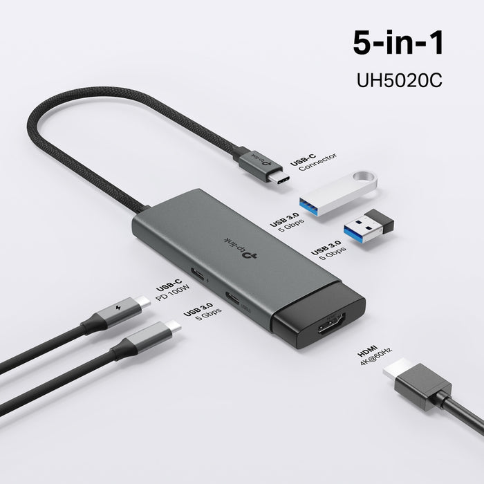 TP-Link UH5020C, USB Type-C, HDMI, USB 3.2 Gen 1 (3.1 Gen 1) Type-A, USB Type-C, 5000 Mbit/s, 60 Hz, 2160p, 4096 x 2160 pixels