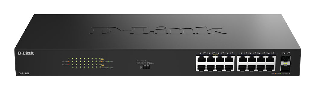 D-Link 18-Port Gigabit Unmanaged PoE Switch, Unmanaged, Gigabit Ethernet (10/100/1000), Power over Ethernet (PoE)