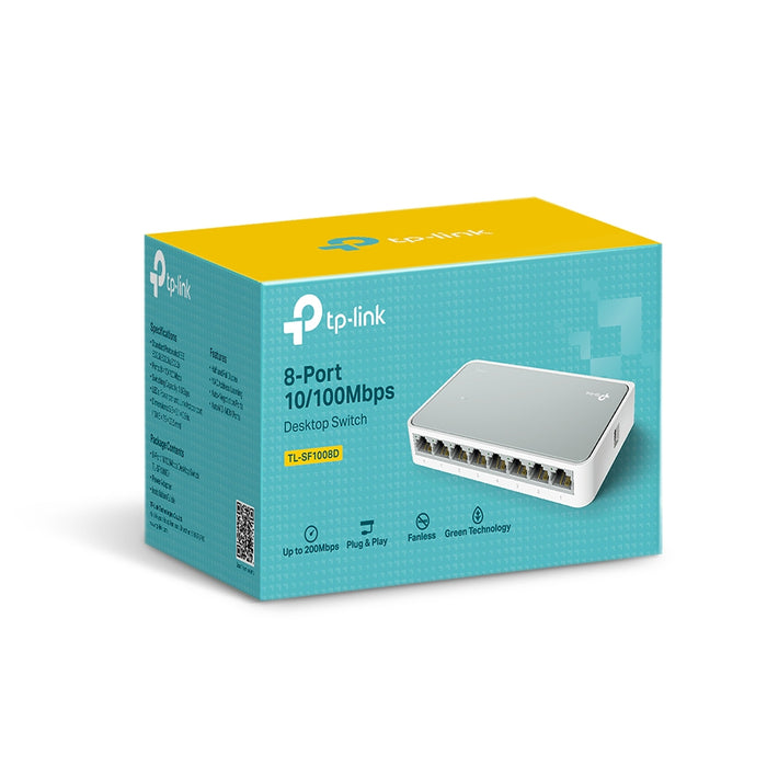 TP-Link TL-SF1008D, Unmanaged, Fast Ethernet (10/100), Full duplex