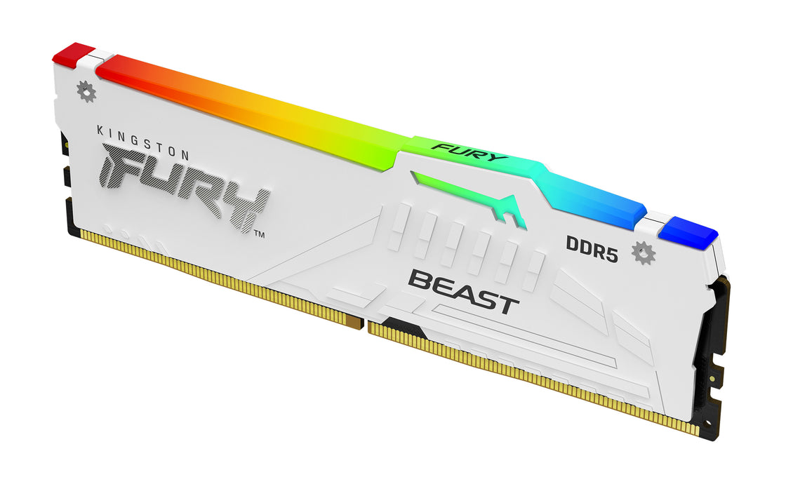 Kingston Technology FURY Beast 64GB 6000MT/s DDR5 CL30 DIMM (Kit of 2) White RGB EXPO, 64 GB, 2 x 32 GB, DDR5, 288-pin DIMM, White