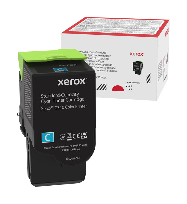 Xerox Genuine ® C310 Color Printer/C315 Color Multifunction Printer Cyan Standard capacity Toner Cartridge (2000 Pages) - 006R04357, 0 pages, 2000 pages, Cyan, 1 pc(s)