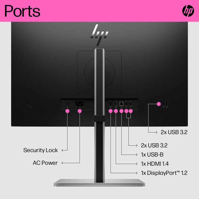 HP E24t G5 FHD Touch Monitor, 60.5 cm (23.8"), 1920 x 1080 pixels, Full HD, LCD, 5 ms, Black