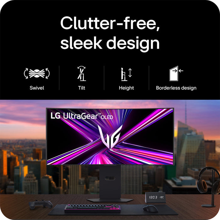 LG 34GX900A-B, 86.4 cm (34"), 3440 x 1440 pixels, Wide Quad HD, OLED, 0.03 ms, Black