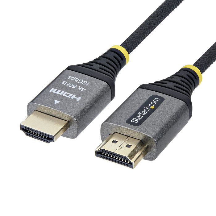 StarTech 50cm (1.6ft) Premium Certified High Speed HDMI Cable, Ultra Flexible HDMI Cable, 4K 60Hz/1440p 144Hz w/HDR10/ARC, 18Gbps, High Flex Braided HDMI Cord