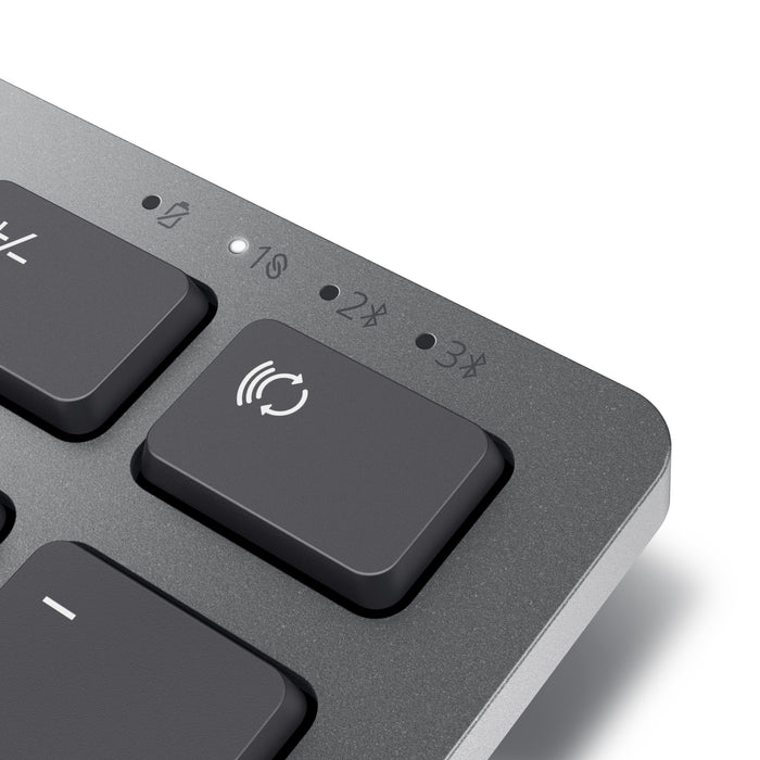 DELL Pro Plus Keyboard and Mouse - KM7321W - UK (QWERTY), Wireless, RF Wireless + Bluetooth, Scissor key switch, QWERTY, Grey, Titanium, Mouse included