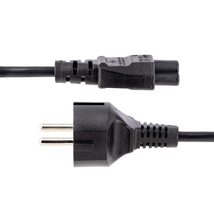 StarTech.com 3m (10ft) Laptop Power Cord, EU Schuko to C5, 2.5A 250V, 18AWG, Notebook / Laptop Replacement AC Cord, Power Brick Cord, Laptop Charger Cable, Clover Leaf/Mickey Mouse Power Cord, 3 m, CEE7/7, C5 coupler, H03VV-F, 250 V, 2.5 A